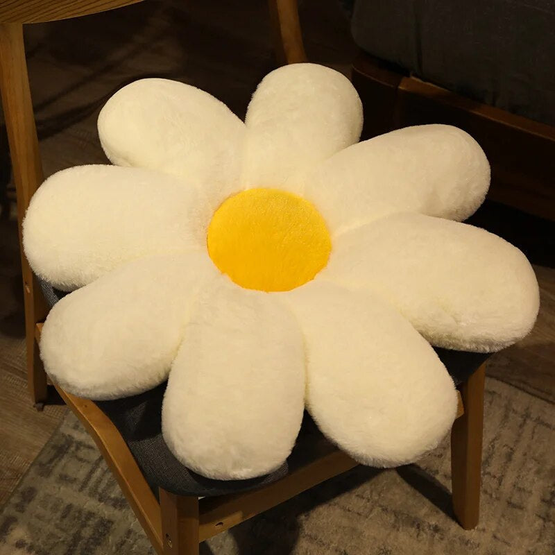 Anyhouz Plush Pillow White Flower Shape Stuffed Soft Pillow Seat Cushion Room Decor 80cm-Pillow-PEROZ Accessories