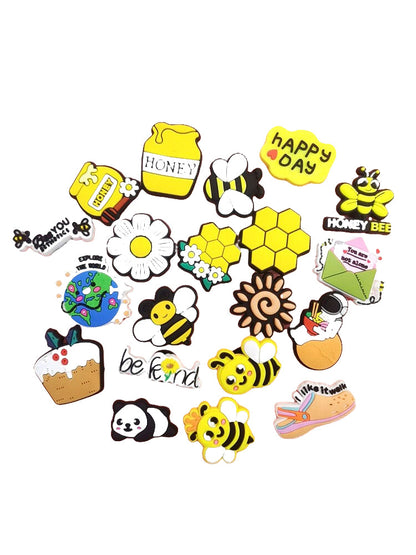 Anykidz 20pcs Random Color Cartoon Shoe Charm Accessories Jeans Clogs Pendants Designer Ornament Jibbitz for Crocs-Shoe Accessories-PEROZ Accessories