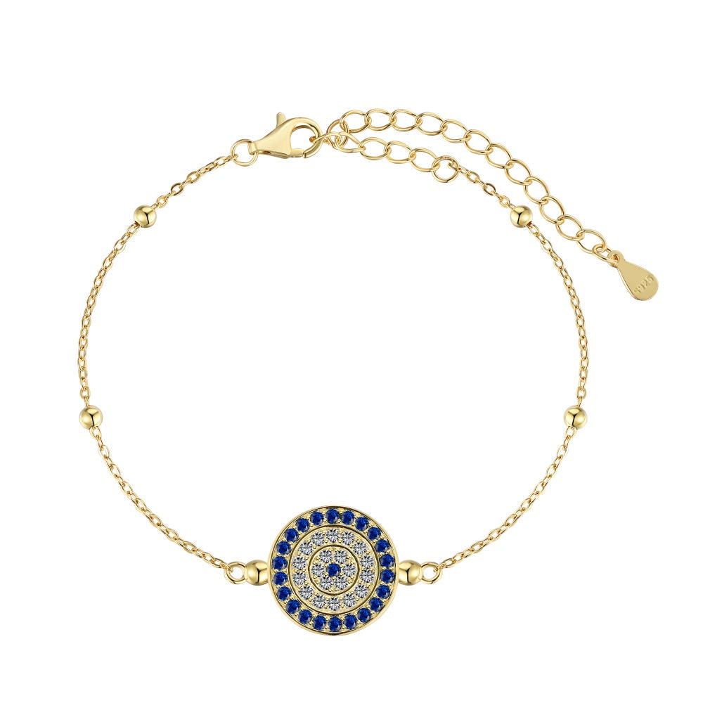 Anyco Bracelet Classical Dainty Adjustable Circle Chain 18K Gold Plated Devil Eye Bangle Bracelet For Women-Bracelets-PEROZ Accessories