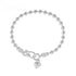 Anyco Bracelet S925 Sterling Silver Jewelry Heart Bracelet Personality Bead Chain Charm Couple Bracelets For Women Men-Bracelets-PEROZ Accessories