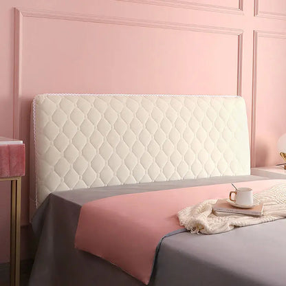 Anyhouz Headboard Cover Beige Diamond Pattern Super Soft Smooth Quilted Velvet Bed Back Dust Protector Cover 130x70cm-Bed Headboard-PEROZ Accessories