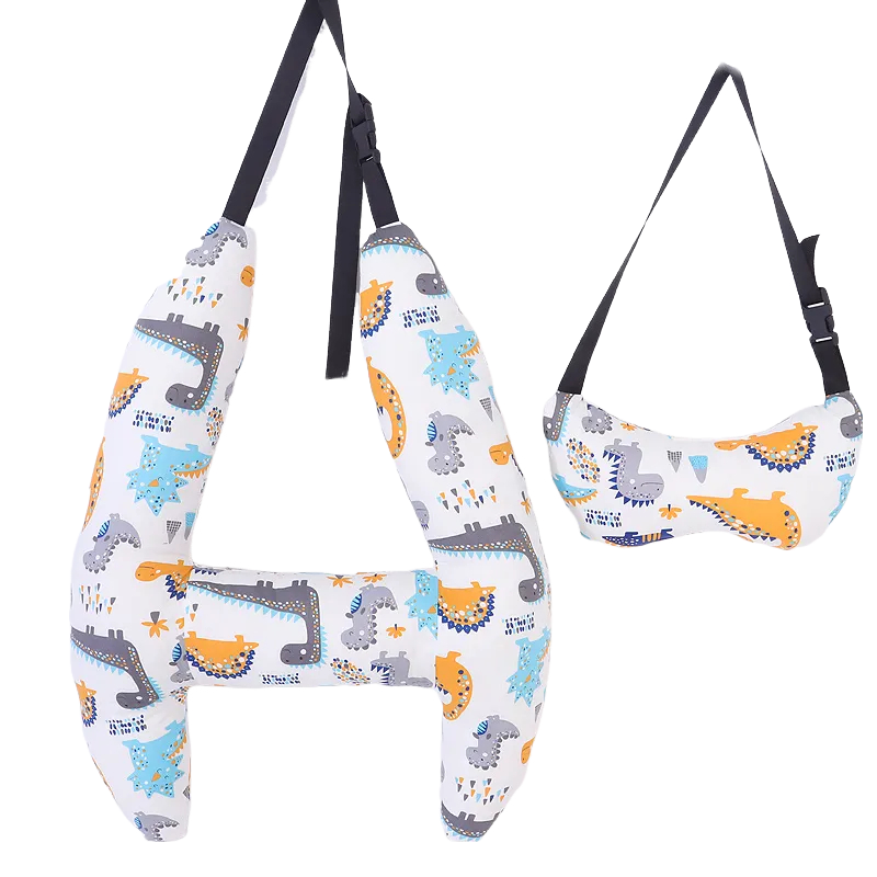 Anypack Car Travel Pillow White Dinosaur 1 Set for Kids and Adult Neck Head Support H-Shape Travel Pillow-Neck Pillow-PEROZ Accessories