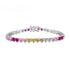 Anyco Bracelet Color Joyful Rainbow Cubic Zirconia 925 Sterling Silver Bracelet 18cm For Women Cubic Zirconia Tennis Bracelets-Bracelets-PEROZ Accessories