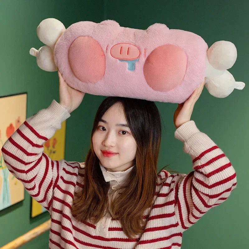 Anyhouz U-shaped Pillow Lovely Blue Pig and Bone for Travel Pillow Warm-handed and Throw Pillows-Sleeping Pillow-PEROZ Accessories