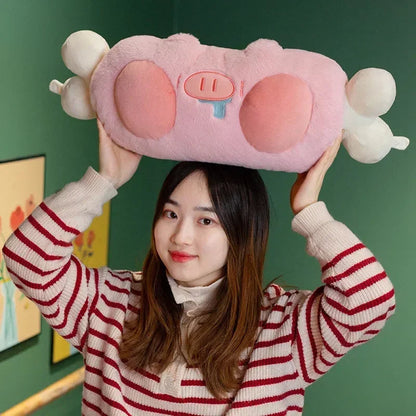Anyhouz U-shaped Pillow Lovely Blue Pig and Bone for Travel Pillow Warm-handed and Throw Pillows-Sleeping Pillow-PEROZ Accessories
