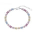 Anyco Bracelet Jewelry S925 Sterling Silver 17cm Rainbow Bracelet Colorful Baguette Diamond Tennis Bracelets Women-Bracelets-PEROZ Accessories