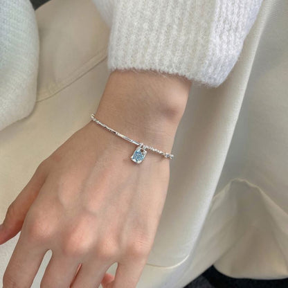 Anyco Bracelet Hypoallergenic 925 Sterling Silver Bracelet Irregular Broken Beaded Silver Pendant Bracelets Bangles for Women-Bracelets-PEROZ Accessories