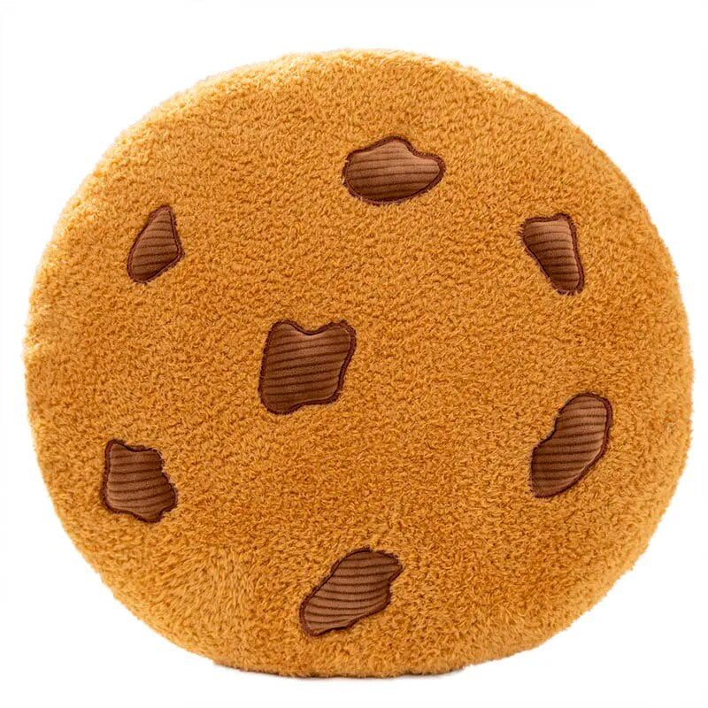 Anyhouz Plush Pillow Light Brown Chocolate Cookies Biscuit Shape Stuffed Soft Pillow Seat Cushion Room Decor 36cm-Pillow-PEROZ Accessories