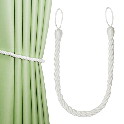 Anyhouz Curtain Tie White Braid Curtain Ropes Holder Tiebacks Room Accessories Hanging Rope Curtains Decoration-Curtain Tie-PEROZ Accessories