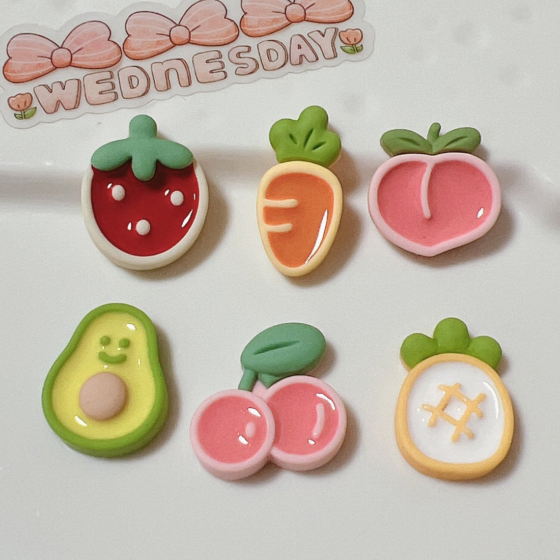 Anykidz 6pcs Creamy Fruit Design Shoe Charm Accessories Jeans Clogs Pendant Pin Designer Ornament Jibbitz for Crocs-Shoe Charms-PEROZ Accessories