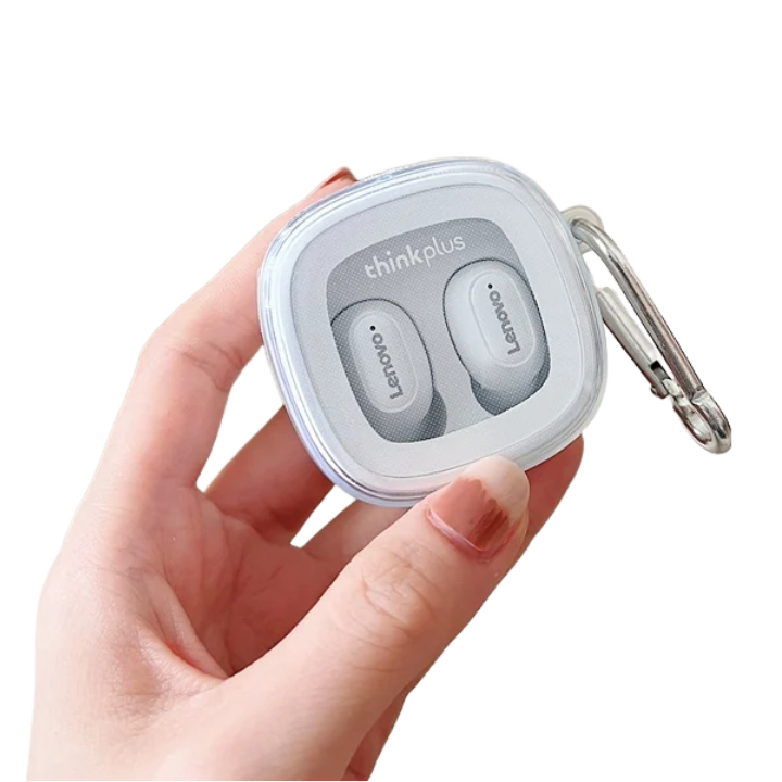 Anymob Earphone Case Transparent For Lenovo XT62 TWS Soft TPU Transparent Headset Protective Cover with Hook-Earphone Case-PEROZ Accessories