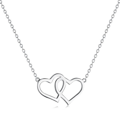 Anyco Necklace Silver Dylam Fashion Gold Plated 925 Silver Jewelry Heart Shape Love Pendant Dainty Necklace For Women-Necklace-PEROZ Accessories