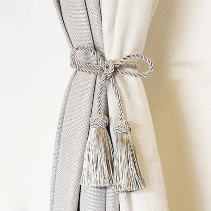 Anyhouz Curtain Tie Charcoal Tassel Curtain Gold Tiebacks for Curtains Rope Holder Accessories-Curtain Tie-PEROZ Accessories