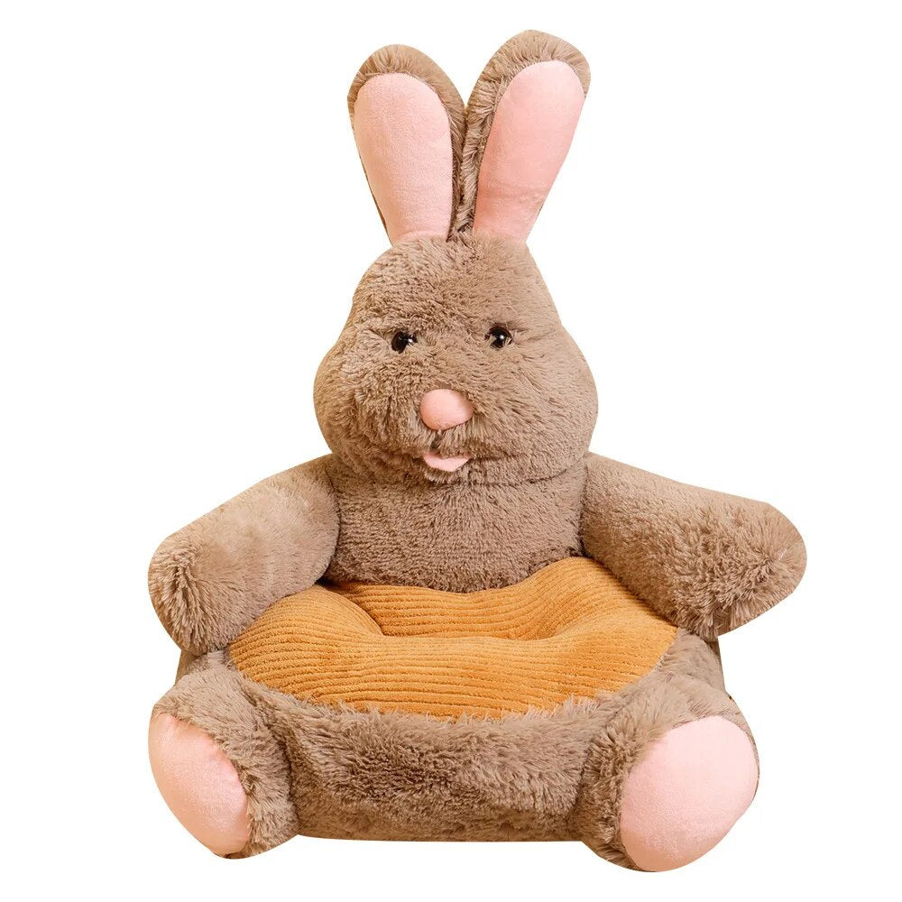 Anykidz Sofa Rabbit Skin/ Cover Only No Filling Inside Animal Shape Stuffed Soft Sofa Seat Cushion Room Decor for Kids-Kids Sofa-PEROZ Accessories