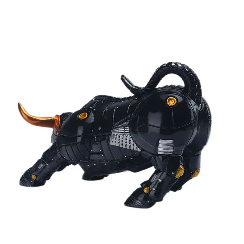 Anyhouz Home Figurine Black Mechanical Bull Resin for Living Room Desktop Decoration Accessories Gifts-Sculptures &amp; Statues-PEROZ Accessories
