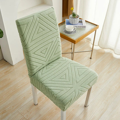 Anyhouz Chair Cover Light Green Triangular Design with Elastic Material for Dining Room Kitchen Wedding Hotel Banquet Restaurant-Chair Cover-PEROZ Accessories
