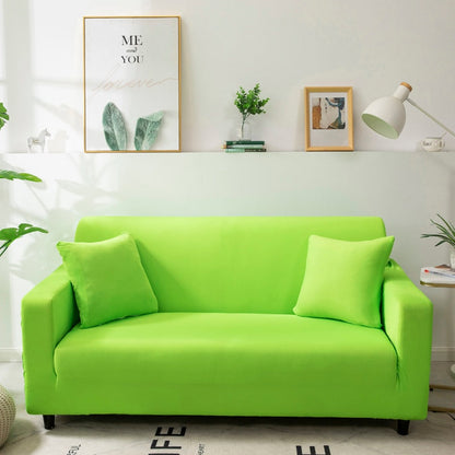 Anyhouz 3 Seater Sofa Cover Plain Apple Green Style and Protection For Living Room Sofa Chair Elastic Stretchable Slipcover-Slipcovers-PEROZ Accessories