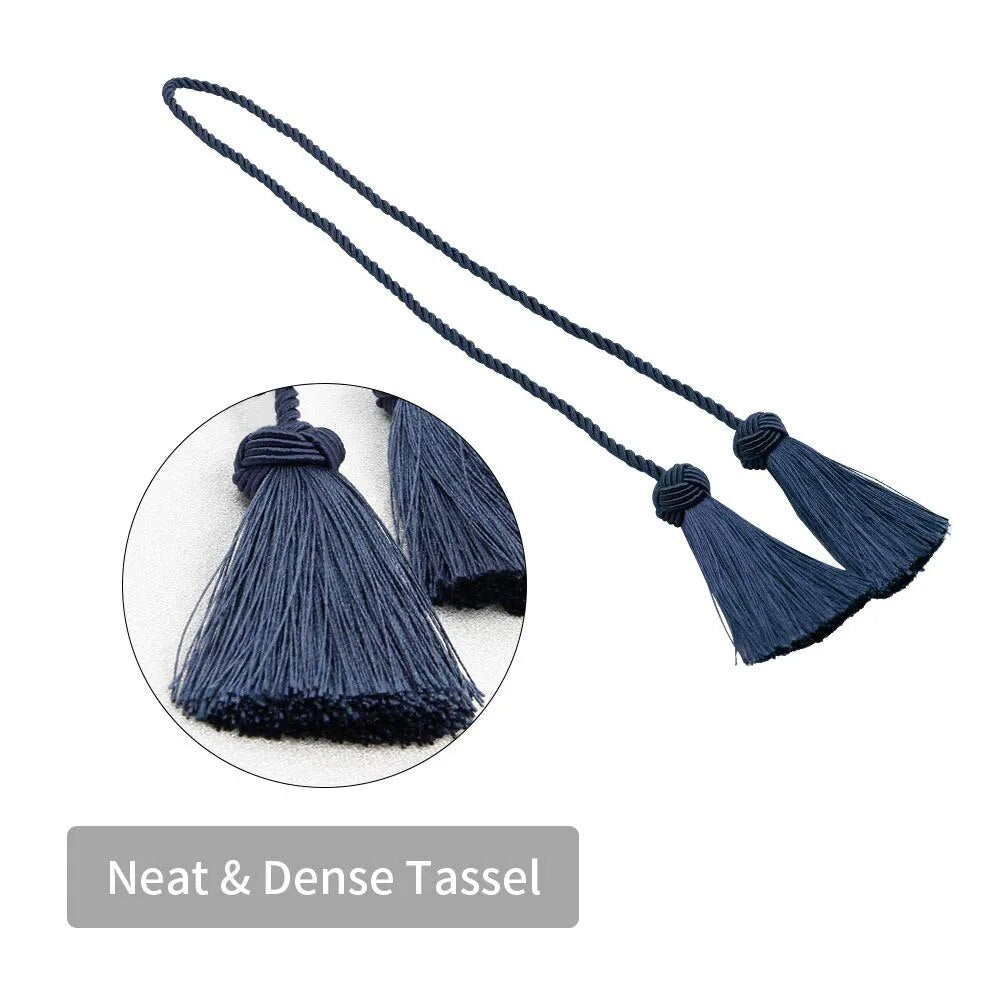 Anyhouz Curtain Tie Charcoal Tassel Curtain Gold Tiebacks for Curtains Rope Holder Accessories-Curtain Tie-PEROZ Accessories