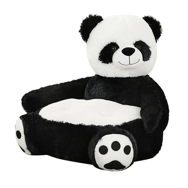 Anykidz Sofa Panda Skin/ Cover Only No Filling Inside Animal Shape Stuffed Soft Sofa Seat Cushion Room Decor for Kids-Kids Sofa-PEROZ Accessories