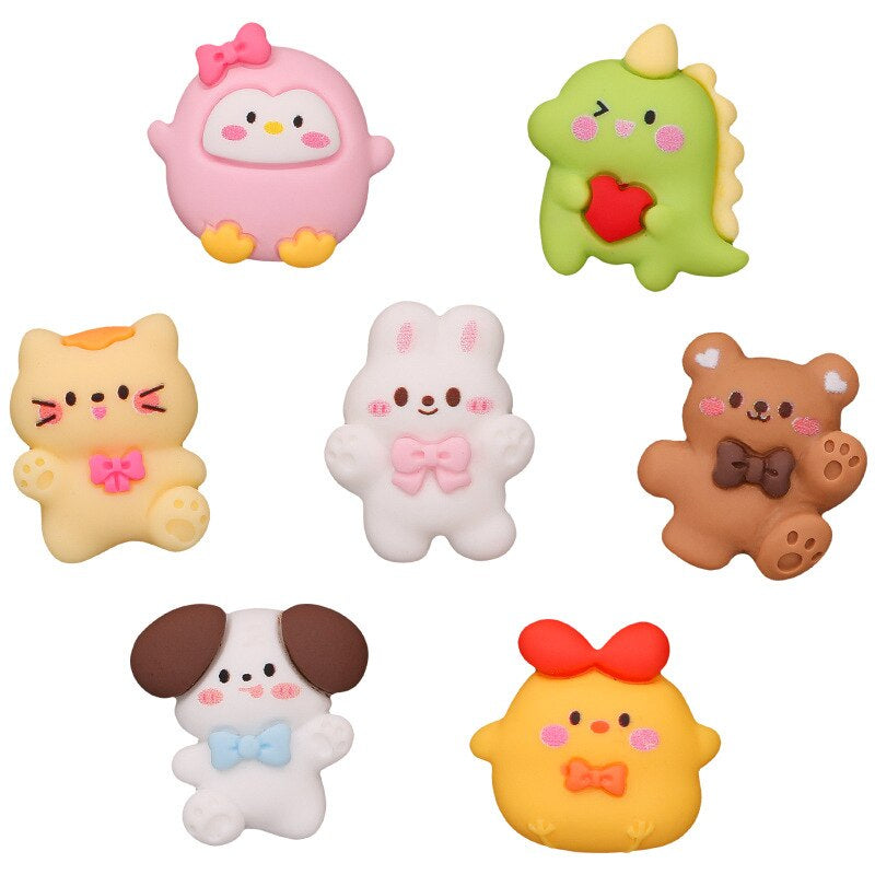 Anykidz 7pcs Standing Little Animal Accessories Jeans Clogs Pendant Pin Designer Ornament Jibbitz for Crocs-Shoe Charms-PEROZ Accessories