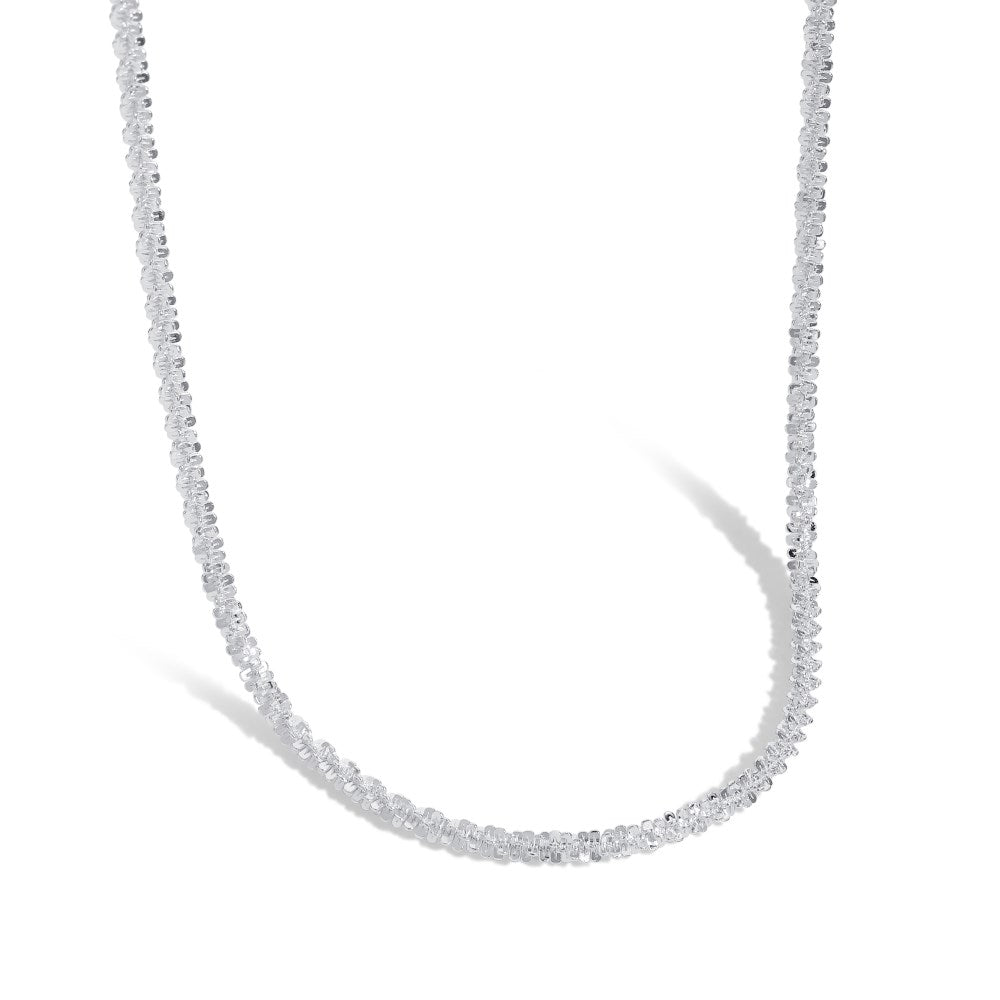 Anyco Necklace 45cm 925 Sterling Silver Necklace Round Cut 5A Cubic Zircon Diamond Tennis Chain For Women Men-Necklace-PEROZ Accessories