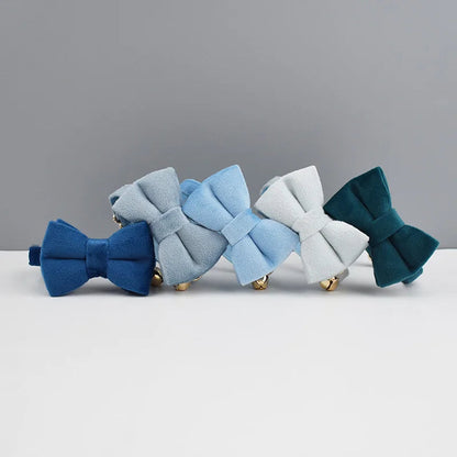 AnyWags Cat Collar Blue Large Bow with Safety Buckle, Bell, and Durable Strap Stylish and Comfortable Pet Accessory-Cat Supplies-PEROZ Accessories
