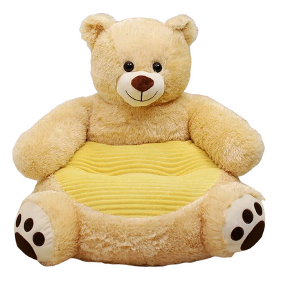 Anykidz Sofa Brown Bear Animal Shape Stuffed Soft Sofa Seat Cushion Room Decor for Kids-Kids Sofa-PEROZ Accessories