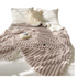 Anyhouz Blanket Brown Tuscan Faux Rabbit Fur Autumn Winter Warm Wool Weighted Blanket Soft Cozy Warmth Sofa Blankets 150x200cm-Blankets-PEROZ Accessories