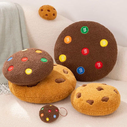 Anyhouz Plush Pillow Dark Brown Chocolate Cookies Biscuit Shape Stuffed Soft Pillow Seat Cushion Room Decor 26cm-Pillow-PEROZ Accessories