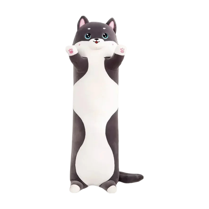 Anyhouz Side Sleeping Body Pillow Black Lovely Husky Bed Sofa Long Pillow for Children and Adult 130CM-Sleeping Pillow-PEROZ Accessories