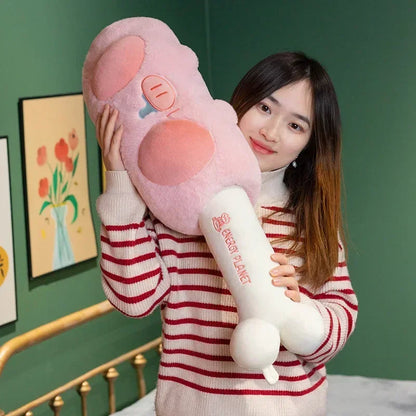 Anyhouz U-shaped Pillow Lovely Blue Pig and Bone for Travel Pillow Warm-handed and Throw Pillows-Sleeping Pillow-PEROZ Accessories