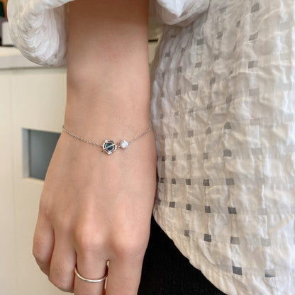 Anyco Bracelet Bohemian Colorful Cubic Zirconia 925 Sterling Silver Charm Bracelet For Women Jewelry-Bracelets-PEROZ Accessories