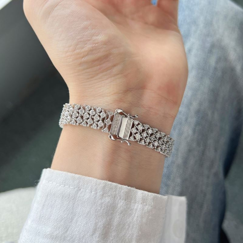 Anyco Bracelet Sterling Silver Eternity Bracelet Women Full Diamond Cz Cubic Zirconia Tennis Chain Bracelets For Women Jewelry-Bracelets-PEROZ Accessories