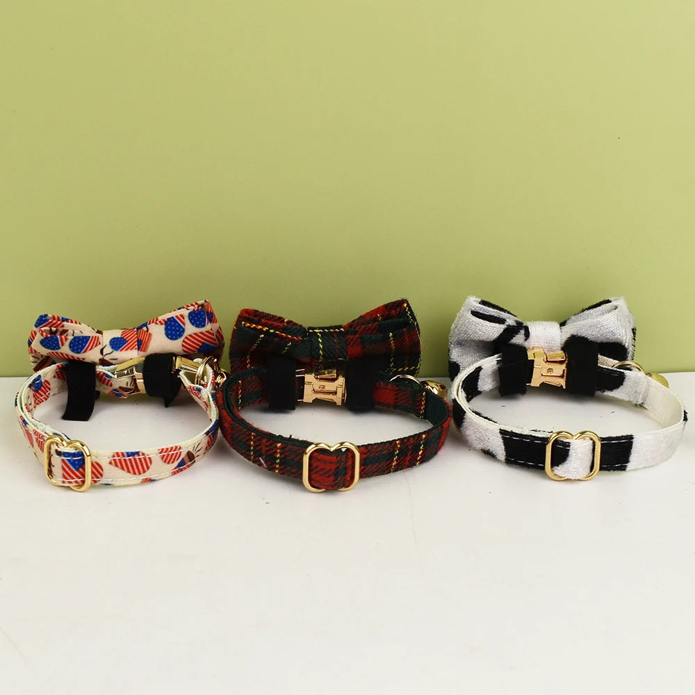 AnyWags Cat Collar Checked Black Large with Safety Buckle, Bell, and Durable Strap Stylish and Comfortable Pet Accessory-Cat Supplies-PEROZ Accessories