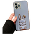 Anymob iPhone Case Shockproof Dark Gray Luxury Plating Rabbit Holder Phone Case Soft Silicone Stand Cover-Mobile Phone Cases-PEROZ Accessories