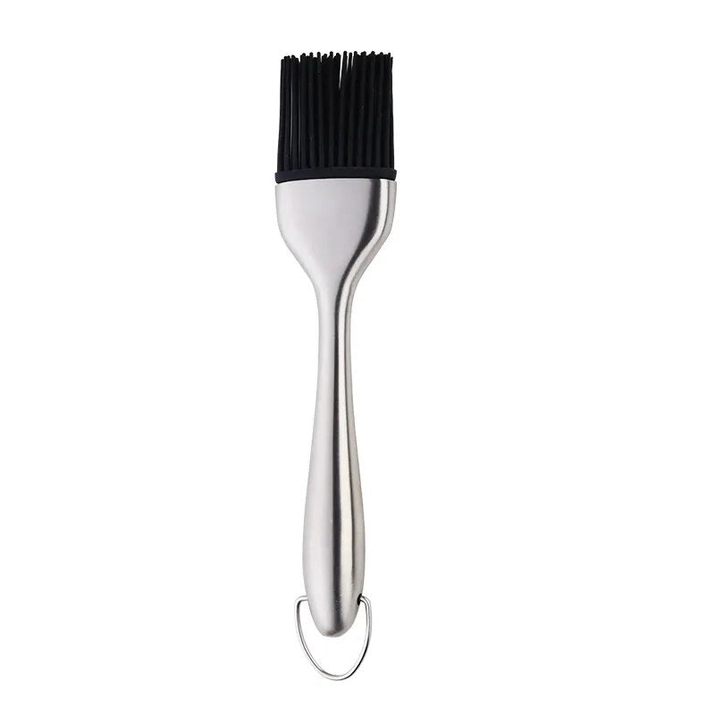 AnyGleam Brush Silver Stainless Steel Handle Oil for BBQ and Bread Basting Kitchen Utensils-Kitchen &amp; Dining-PEROZ Accessories
