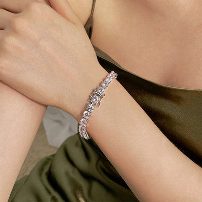Anyco Bracelet Mujeres Pulseras Diamond Charm Bracelet Bangles Cubic Zircon Cuban Link Jewelry 925 Silver Tennis Bracelets Women-Bracelets-PEROZ Accessories