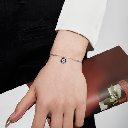 Anyco Bracelet Custom Cubic Zirconia Bracelets Adjustable Blue Big Eye Gold Platted Bracelet For Women Jewelry-Bracelets-PEROZ Accessories