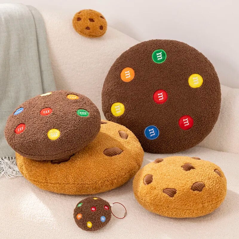 Anyhouz Plush Pillow Light Brown Chocolate Cookies Biscuit Shape Stuffed Soft Pillow Seat Cushion Room Decor 26cm-Pillow-PEROZ Accessories