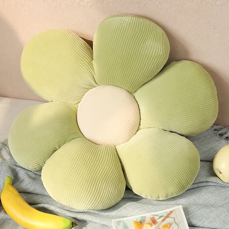 Anyhouz Plush Pillow Green Flower Shape Stuffed Soft Pillow Seat Cushion Room Decor 40-45cm-Pillow-PEROZ Accessories