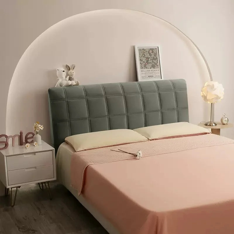 Anyhouz Headboard Cover Square Dark Gray Super Soft Smooth Quilted Velvet Bed Back Dust Protector Cover 180x70cm-Bed Headboard-PEROZ Accessories