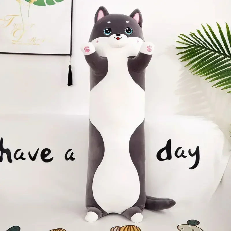 Anyhouz Side Sleeping Body Pillow Black Lovely Husky Bed Sofa Long Pillow for Children and Adult 50CM-Sleeping Pillow-PEROZ Accessories