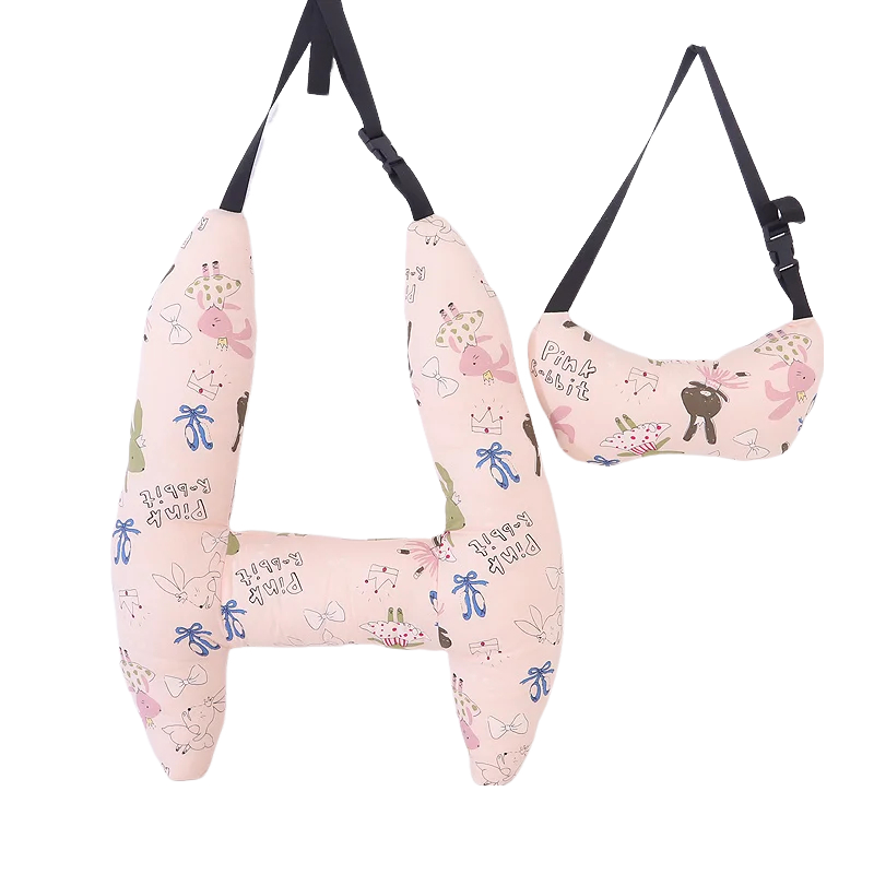 Anypack Car Travel Pillow Pink Rabbit 1 Set for Kids and Adult Neck Head Support H-Shape Travel Pillow-Neck Pillow-PEROZ Accessories