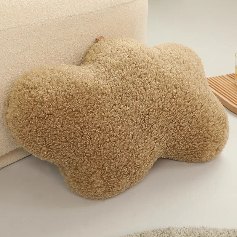 Anyhouz Plush Pillow Brown Cloud Shape Stuffed Soft Pillow Seat Cushion Room Decor-Pillow-PEROZ Accessories