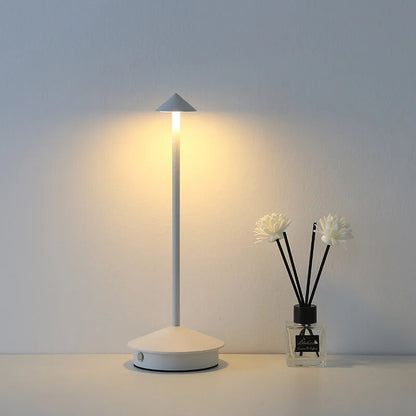Anyhouz Hotel Lightning Lamp White Type-C Rechargeable Table Lamp Creative Dining Touch Led Decorative Lamp-Table Lamps-PEROZ Accessories