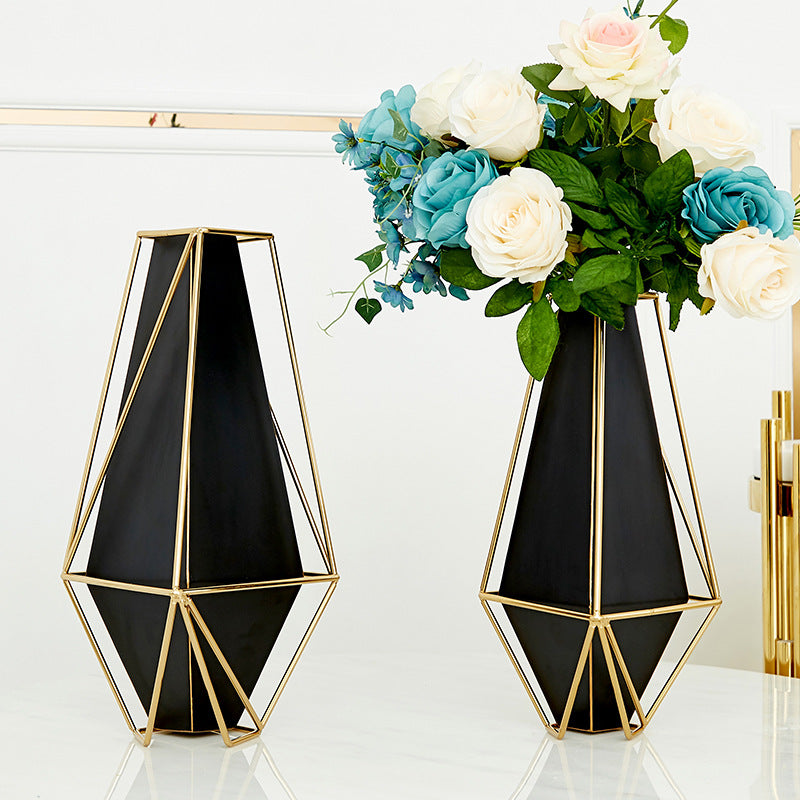 Anyhouz 39cm Gold Black Luxury Tabletop Home Decor Modern Art Living Room Display House Decorative Crafts Metal Ornaments-Ornaments-PEROZ Accessories