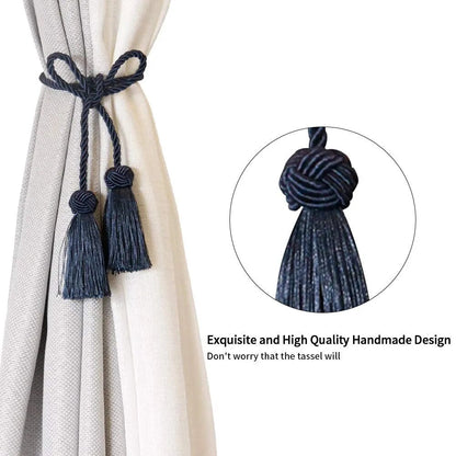 Anyhouz Curtain Tie Charcoal Tassel Curtain Gold Tiebacks for Curtains Rope Holder Accessories-Curtain Tie-PEROZ Accessories