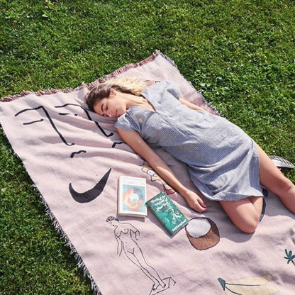 Anyhouz Pink Blanket Hawaiian Tapestry Leisure Blanket Home Decorative Sofa Cover Outdoor Picnic Camping Mat 130*160cm-Blankets-PEROZ Accessories