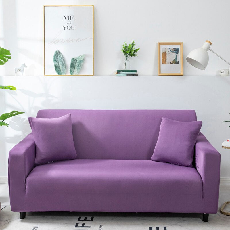 Anyhouz 1 Seater Sofa Cover Plain Purple Style and Protection For Living Room Sofa Chair Elastic Stretchable Slipcover-Slipcovers-PEROZ Accessories