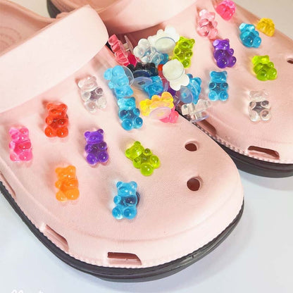Anykidz 12pcs Assorted Color Bear Shoe Charm Accessories Jeans Clogs Pendants Designer Ornament Jibbitz for Crocs-Shoe Charms-PEROZ Accessories